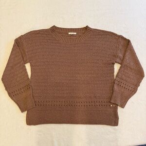 Maurices Textured Brown Crew Neck Sweater